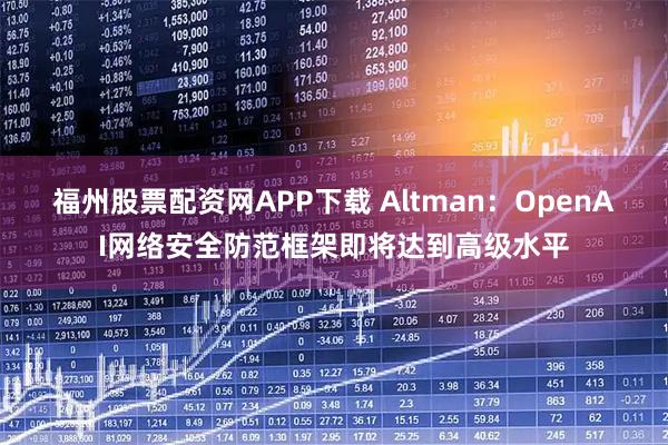 福州股票配资网APP下载 Altman：OpenAI网络安全防范框架即将达到高级水平