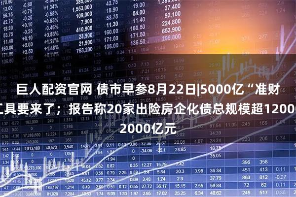 巨人配资官网 债市早参8月22日|5000亿“准财政”工具要来了；报告称20家出险房企化债总规模超12000亿元